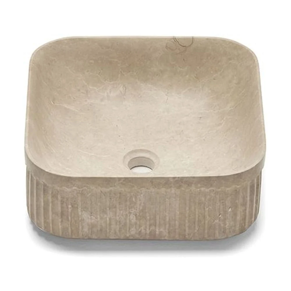 Bathco Striae tvättställ kvadrat 39 cm, Beige