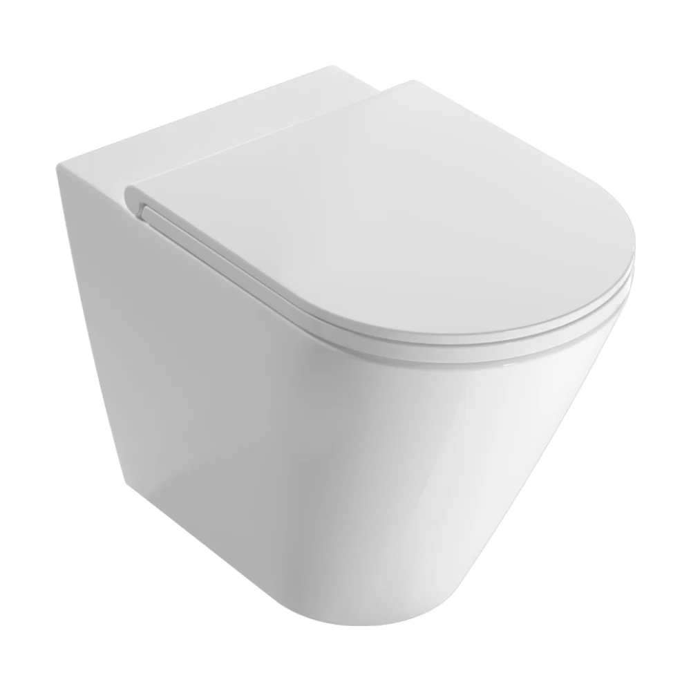 Globo Forty3 golvstående WC, spolkantsfri, Multi/dold infästning, 57 cm