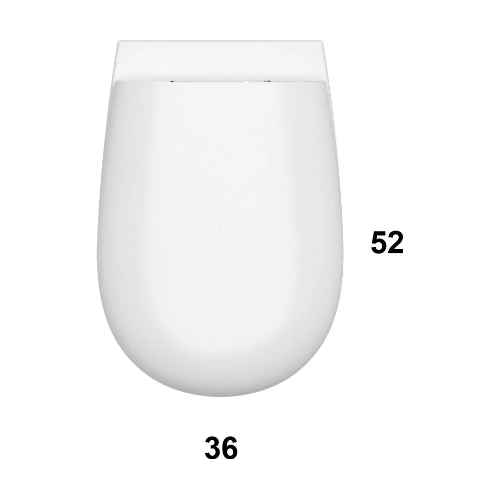 Globo Grace vägghängd WC, spolkantsfri, 52 cm, Vit blank, bild 4