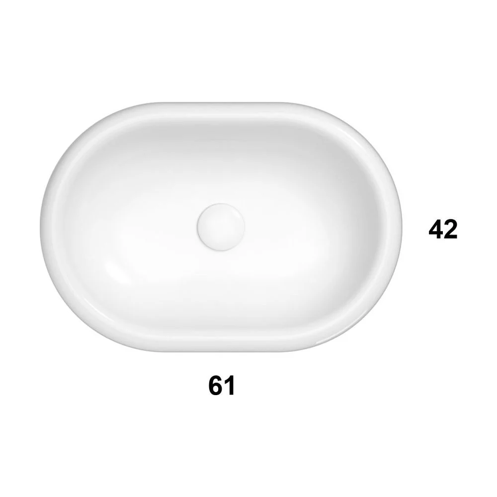 Globo Lalita bänkställt tvättställ 61×42 cm, Vit blank, bild 2