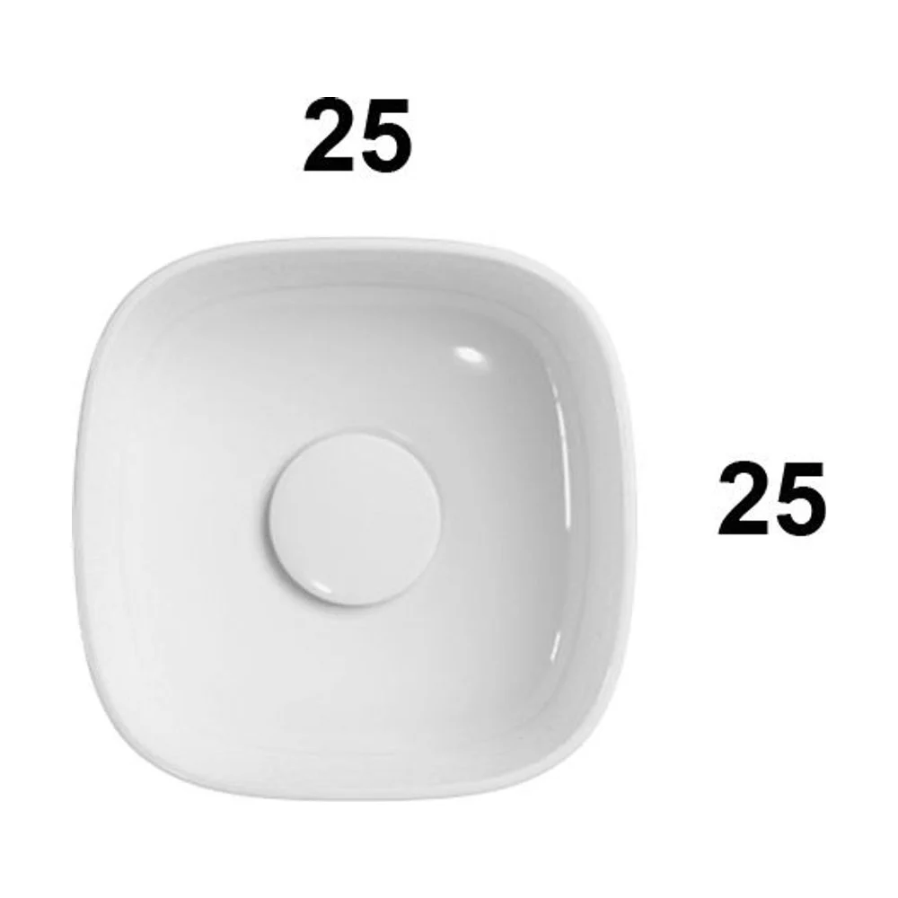 Globo Le Ciotole bänkställt tvättställ 25×25 cm, Vit blank, bild 3