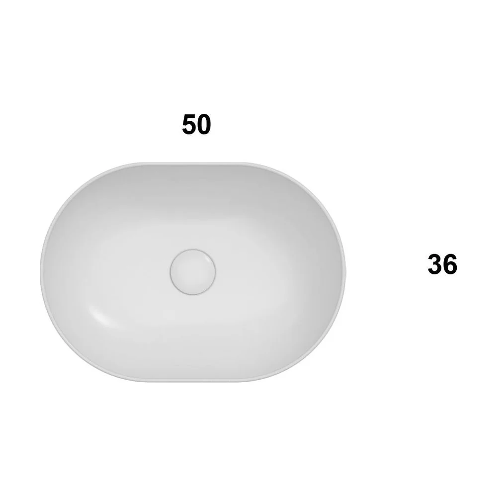Globo Le Ciotole bänkställt tvättställ 50×36 cm, Vit blank, bild 2