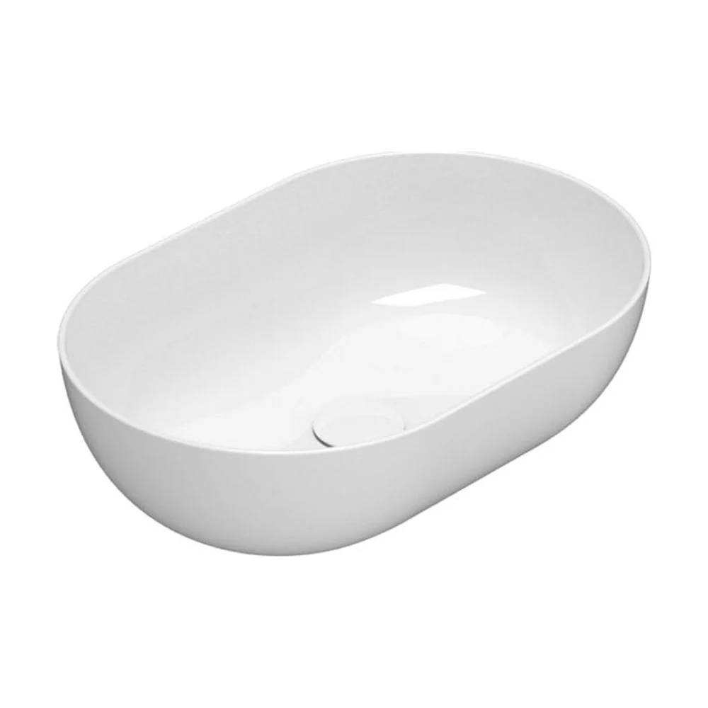 Globo Le Ciotole bänkställt tvättställ 54×36 cm, Vit blank, bild 3