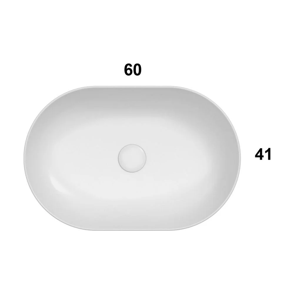 Globo Le Ciotole bänkställt tvättställ 60×41 cm, Vit blank, bild 2