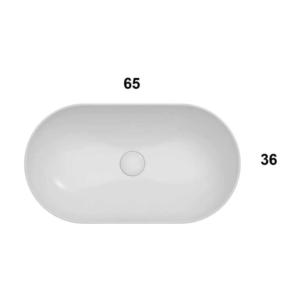 Globo Le Ciotole bänkställt tvättställ 65×36 cm, Vit blank, bild 4