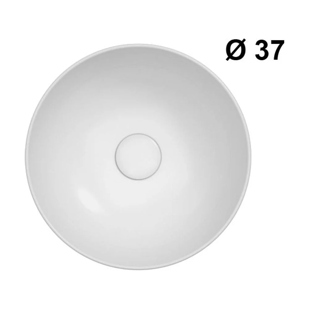 Globo Le Ciotole bänkställt tvättställ Ø 37 cm, Vit blank, bild 4