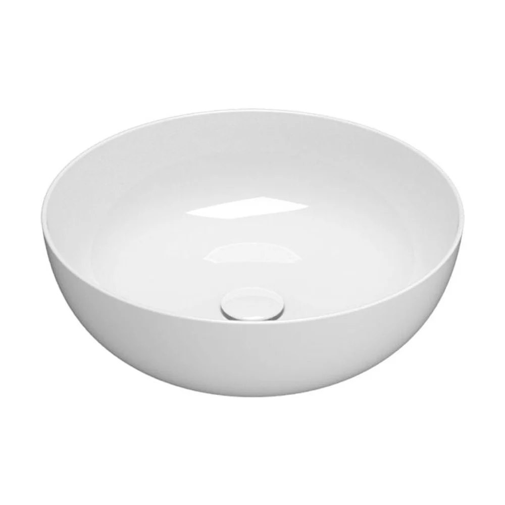 Globo Le Ciotole bänkställt tvättställ Ø 48 cm, Vit blank, bild 2