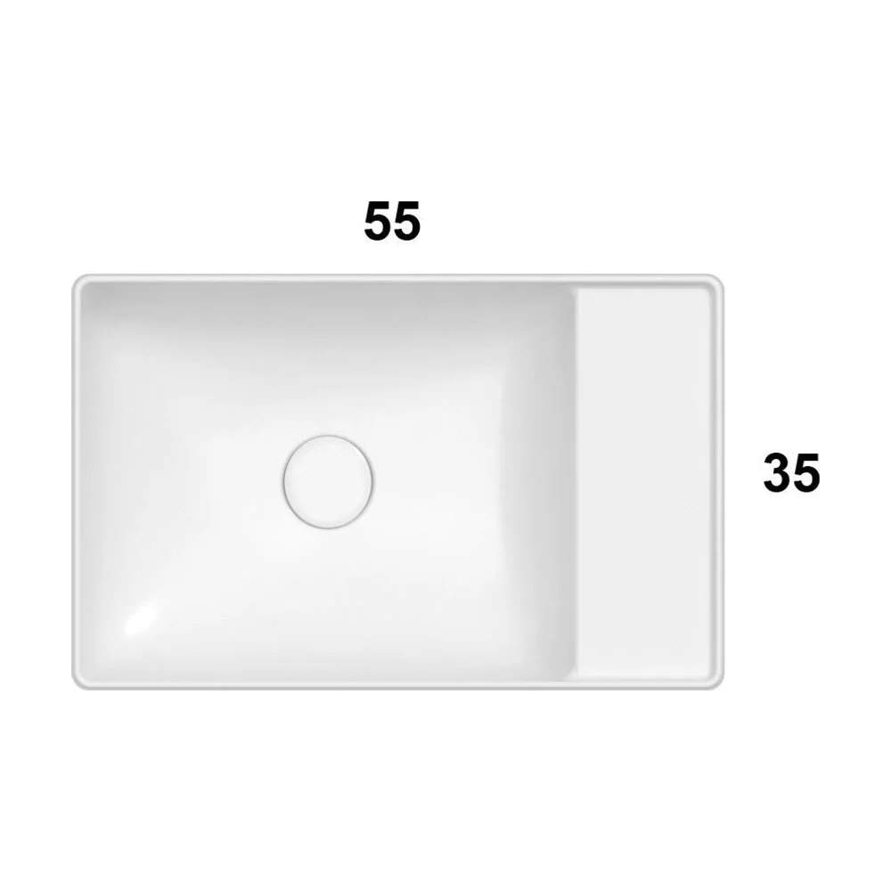 Globo Le Lastre bänkställt tvättställ 55×35 cm, Vit blank, bild 4