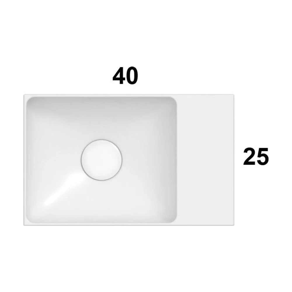 Globo Le Lastre tvättställ 40×25 cm, vänster, Vit blank, bild 6