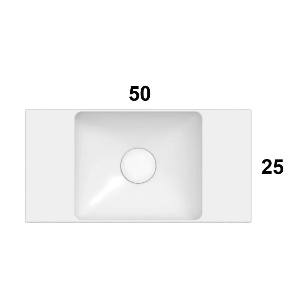 Globo Le Lastre tvättställ 50×25 cm, Vit blank, bild 3