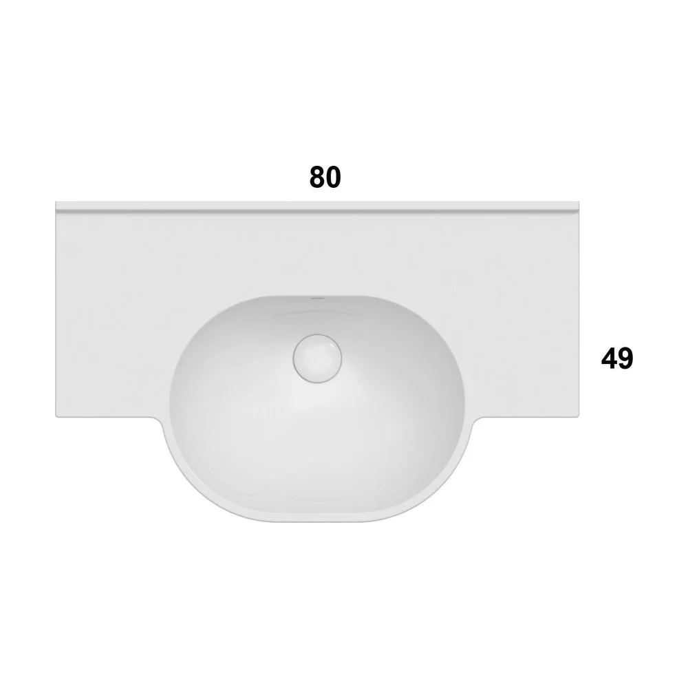 Globo Mode tvättställ 80×49 cm, Vit blank · Utan, bild 3